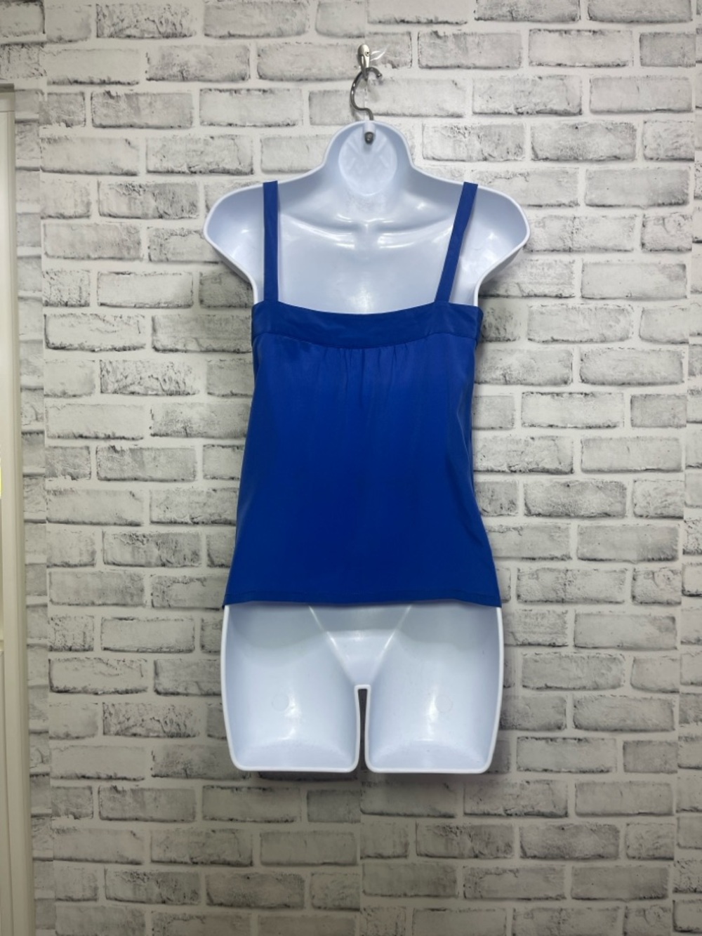 Vintage Nora Noah Royal Blue Silk Button Side Button Straps Top 4 - Picture 3 of 4